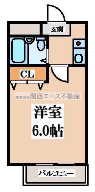 ラキアメゾン高井田(1K/2階)の間取り写真