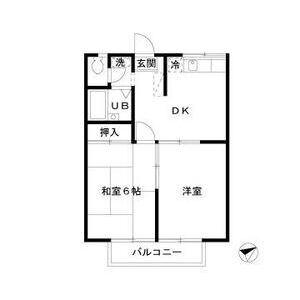 エステートピア八幡Ⅱ(2DK/2階)の間取り写真