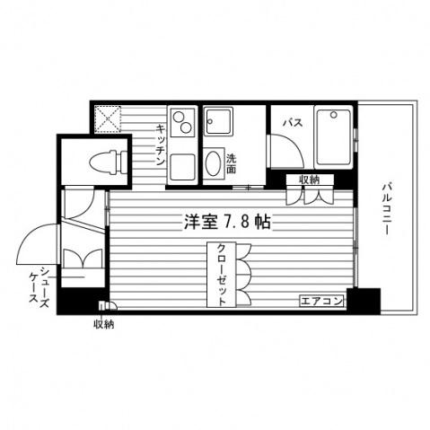 ヴィスターリ蒲田(1K/1階)の間取り写真