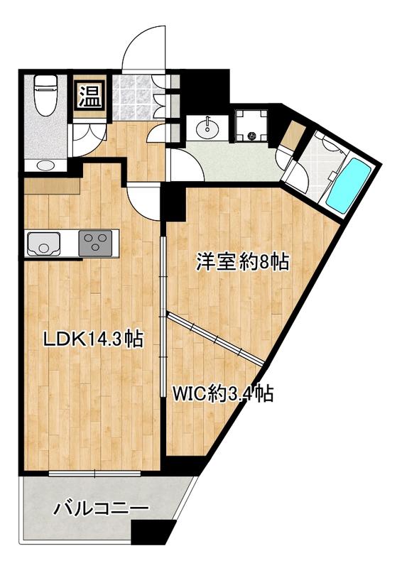 勝どき ザ・タワー(1LDK/6階)の間取り写真