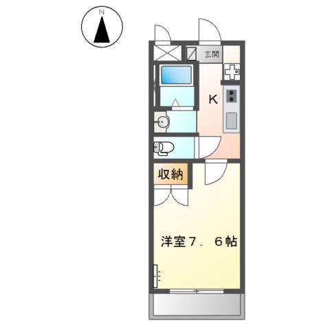 キュートビルスカイラブ(1K/1階)の間取り写真