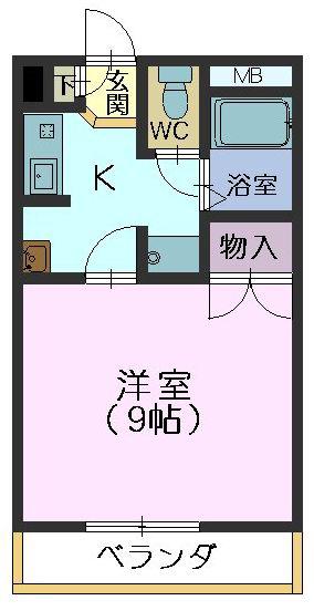 エルアンルポ平針台(1K/1階)の間取り写真