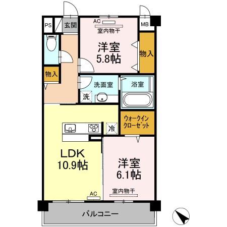 ソフィアいずみ(2LDK/2階)の間取り写真