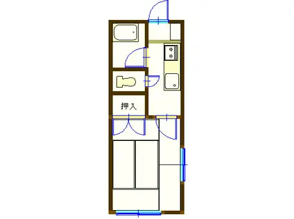 エースコーポ(1K/1階)の間取り写真