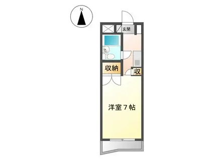 塔世ハイツ(1K/4階)の間取り写真