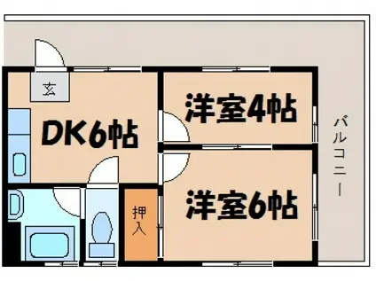 井口ビル(2DK/3階)の間取り写真