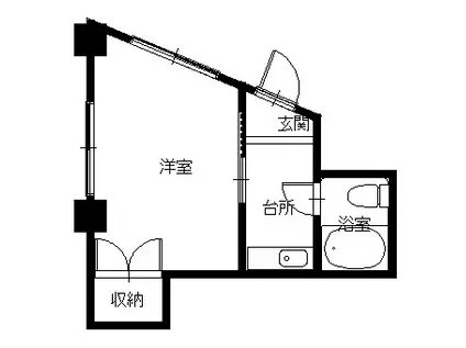 ニシセン文教3(1K/5階)の間取り写真