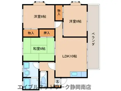 レジデンス カネト(3LDK/3階)の間取り写真