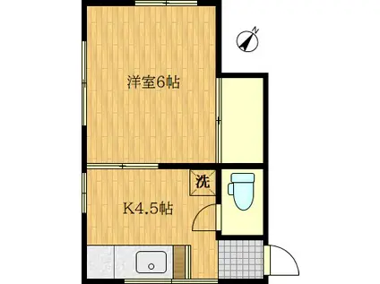 栄荘(1K/1階)の間取り写真