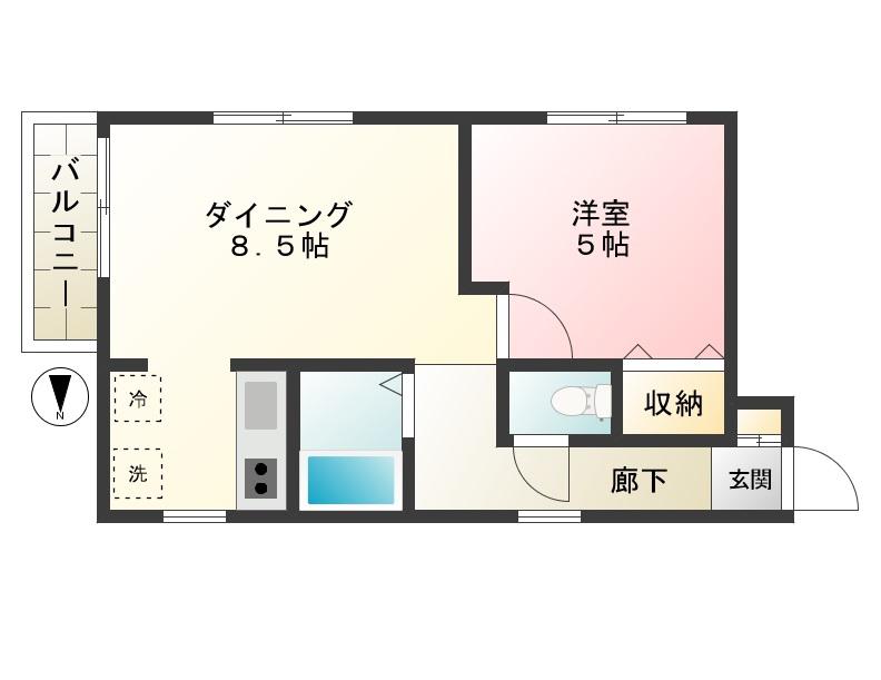 NEXT田園調布(1DK/2階)の間取り写真