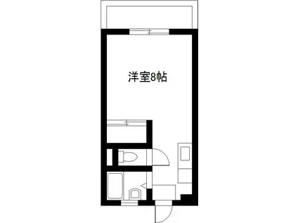 サンシャインハイツA棟(ワンルーム/1階)の間取り写真