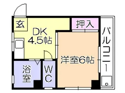 米倉マンション(1DK/3階)の間取り写真