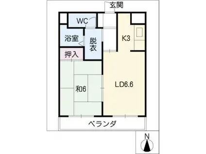 シャルム恵 EHタイプ(1LDK/4階)の間取り写真