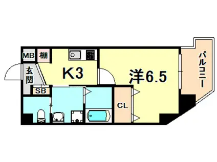 ワコーレヴィータ兵庫アルス(1K/2階)の間取り写真