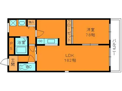 ヤマセンビル(1LDK/5階)の間取り写真