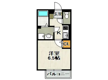 ヴェルドミール栄根(1K/2階)の間取り写真