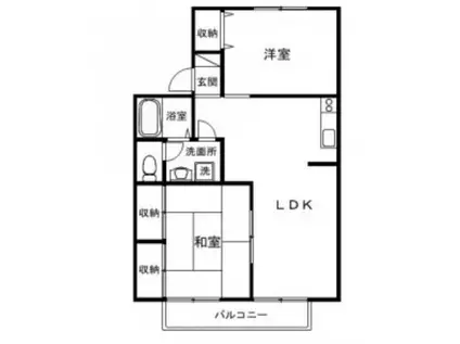 セジュール加納A棟(2LDK/2階)の間取り写真