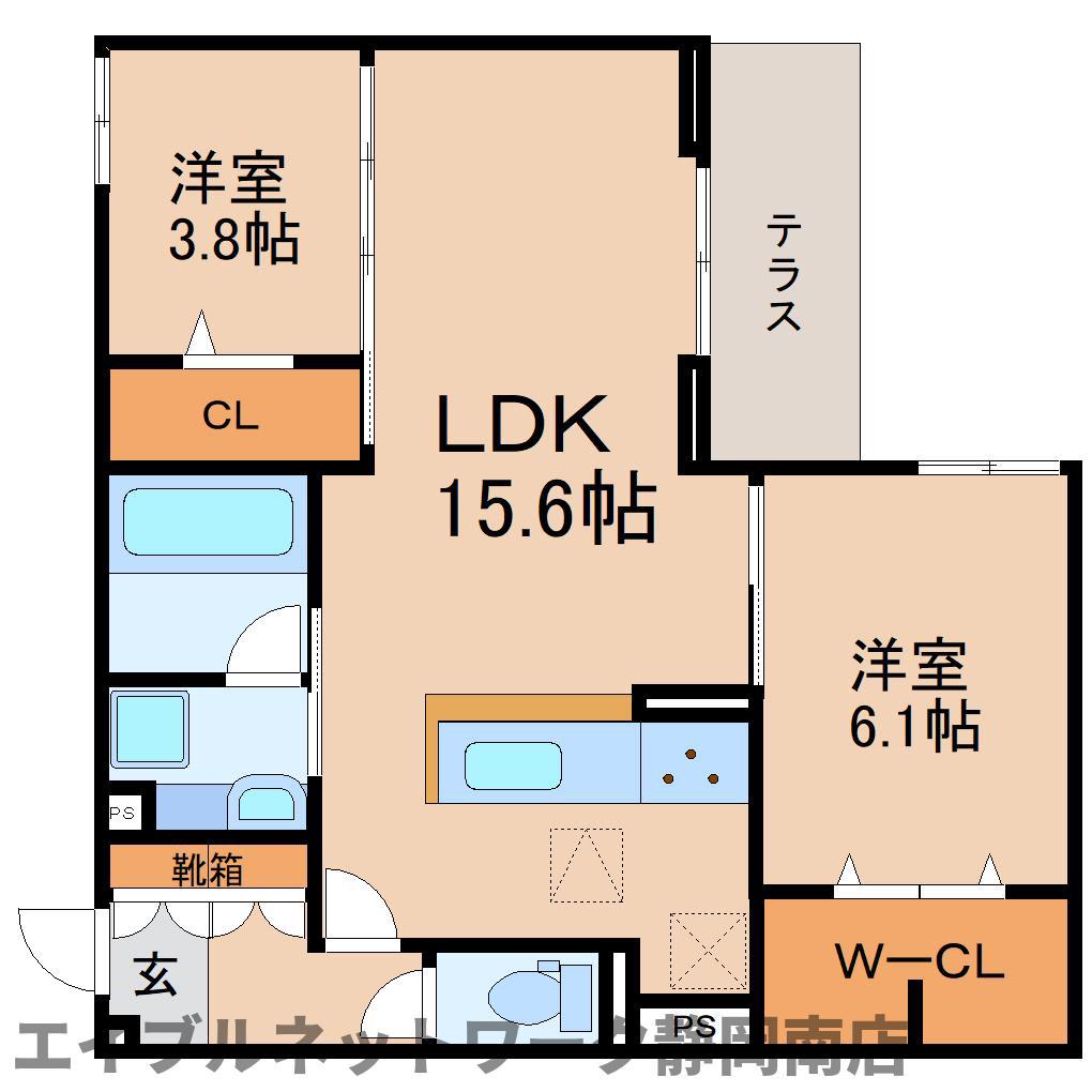 ドルチェ(2LDK/1階)の間取り写真