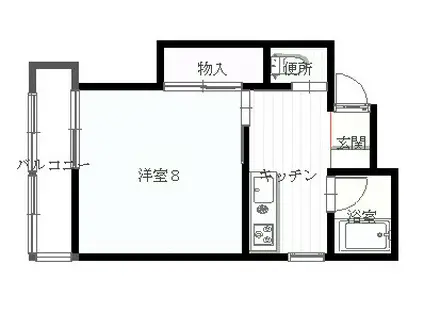 リバーサイド金沢(1K/2階)の間取り写真