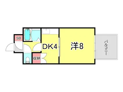 パックスヴィラ平野(1DK/1階)の間取り写真