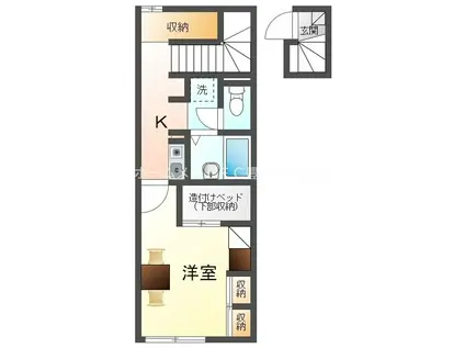 レオパレスコンフォートウィット(1K/2階)の間取り写真