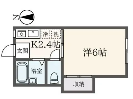 ハイツキーモーIII(1K/1階)の間取り写真