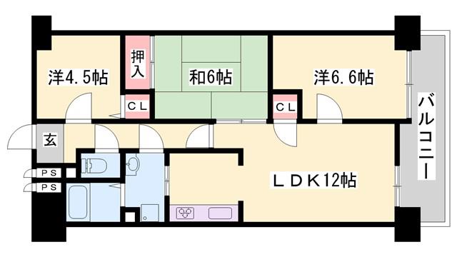 アルコート高岡(3LDK/3階)の間取り写真