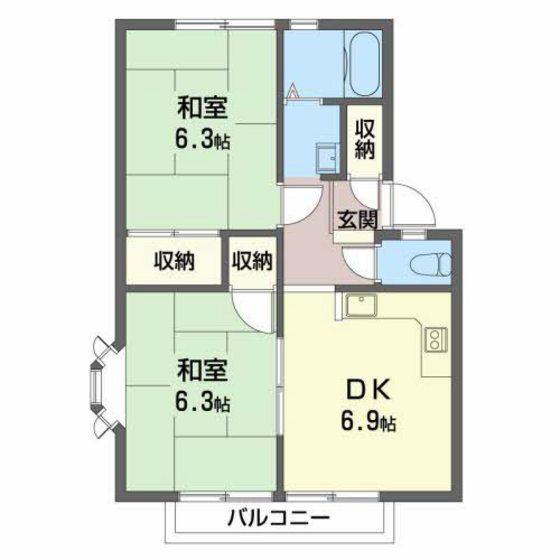 アトレ堀川(2DK/2階)の間取り写真