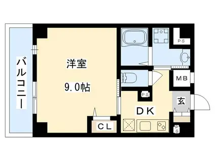 クレールフォレスタ(1DK/1階)の間取り写真