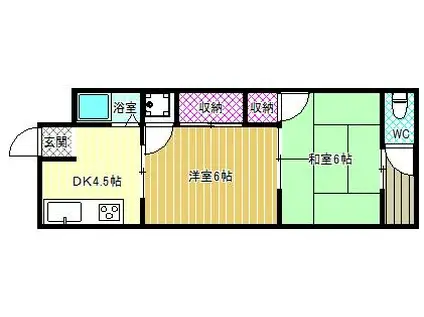 仲辻第一マンション(2DK/3階)の間取り写真
