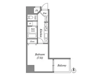 レジデンス名古屋千代田(1K/2階)の間取り写真