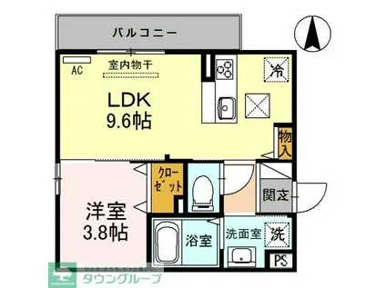 フェリス横浜(1LDK/3階)の間取り写真
