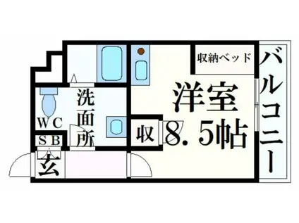 プライム英賀保(ワンルーム/4階)の間取り写真