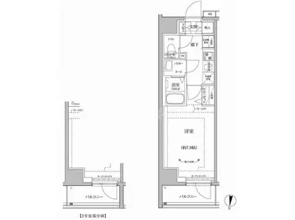 RELUXIA立石(1K/11階)の間取り写真