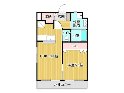 GRANDALE(1LDK/3階)の間取り写真