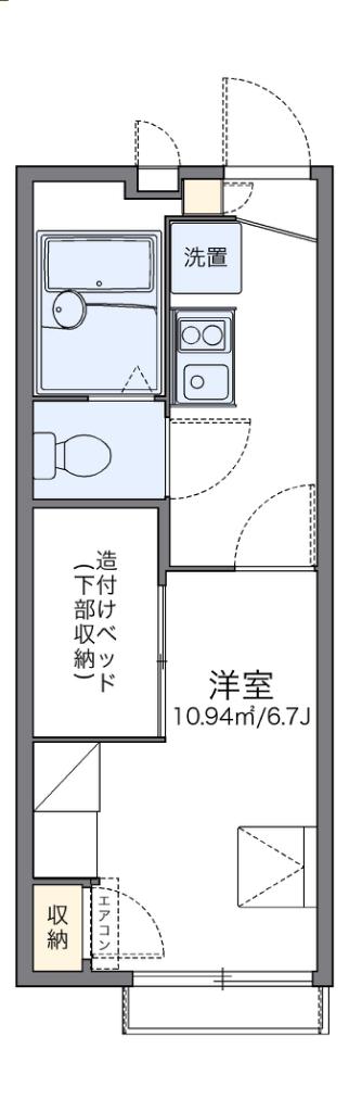 レオパレス暖家(1K/2階)の間取り写真