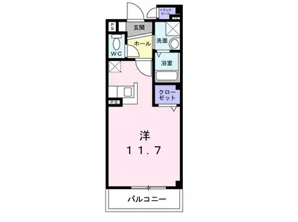 シャンテクレール(ワンルーム/2階)の間取り写真