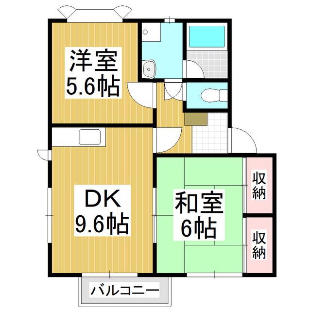 エクセルプラザ(2DK/2階)の間取り写真