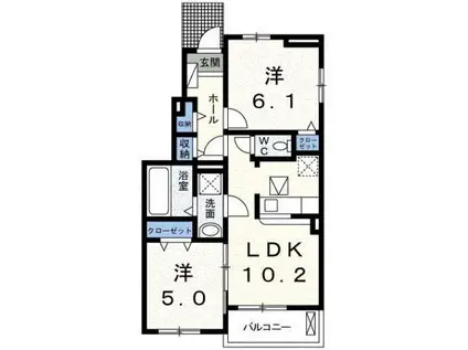 ATRANI BLANCHE(2LDK/1階)の間取り写真