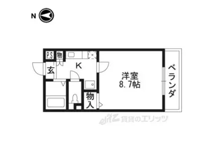 白川楽舎(1K/2階)の間取り写真