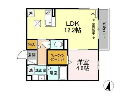 D-HILLS浜北小松(1LDK/1階)の間取り写真