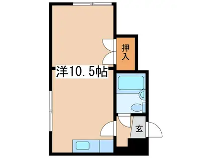 富士マンション暁(ワンルーム/1階)の間取り写真