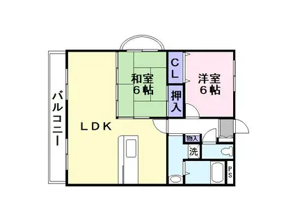 アヴィタンテ鴻池(2LDK/2階)の間取り写真