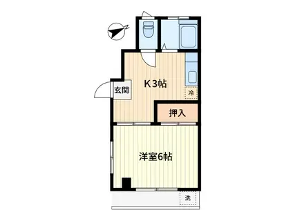 ヴィラ上池(1K/1階)の間取り写真