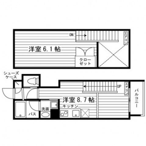 GRANDETERNA仙台五橋(ワンルーム/4階)の間取り写真