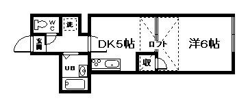 リーフ豊岡(1DK/1階)の間取り写真