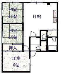 大丸ハイツ(3LDK/2階)の間取り写真