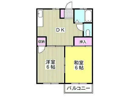 サンハイツ(2DK/2階)の間取り写真