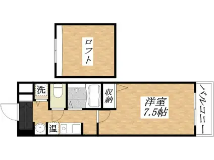 ジュネスコート(1K/4階)の間取り写真