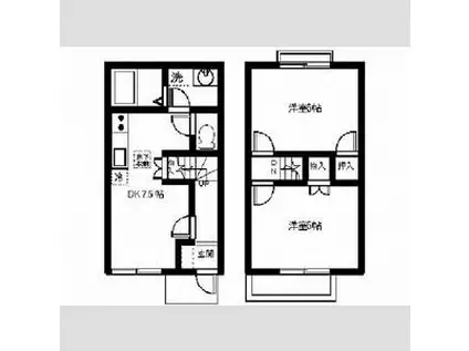 DUPLEX MIZUNO A(2LDK/1階)の間取り写真